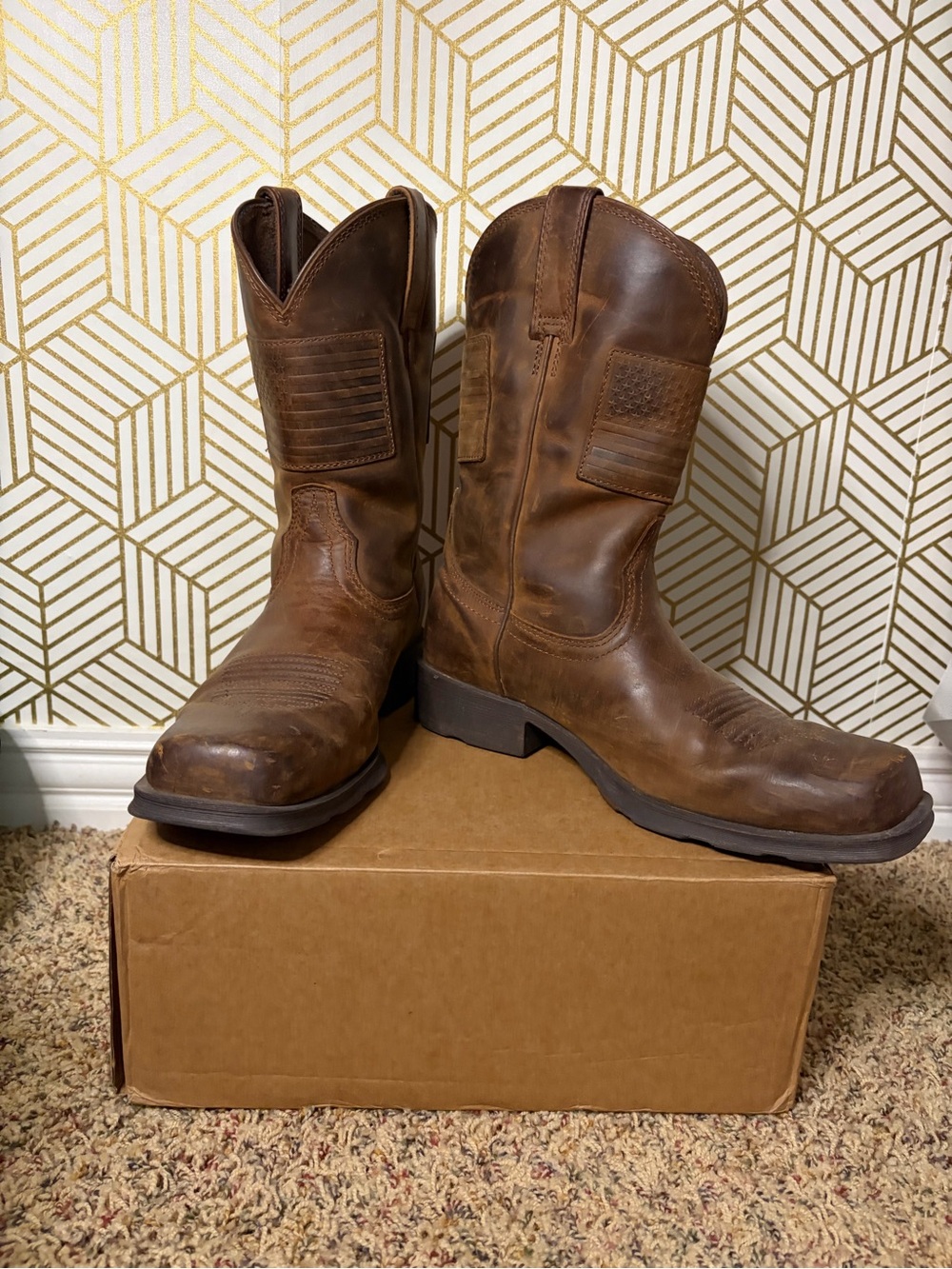 Ariat Brown Leather Cowboy Boots